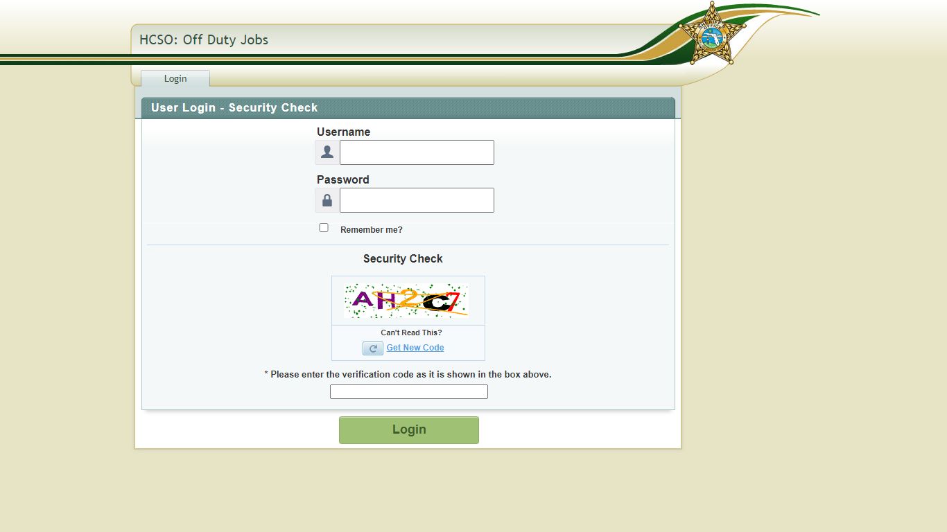 User Login | HCSO Off Duty Job